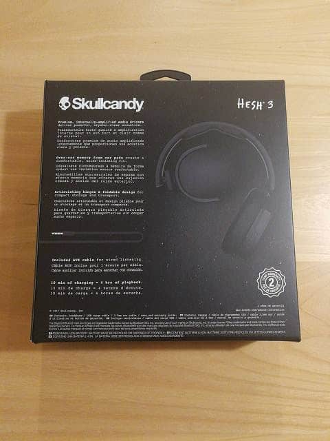 Skullcandy Hesh 3 外箱 裏面の画像