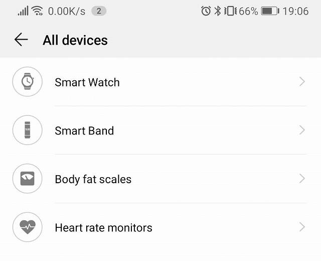 HUAWEI HealthでHUAWEI Band 3 を追加するときSmartBandを選ぶ画像