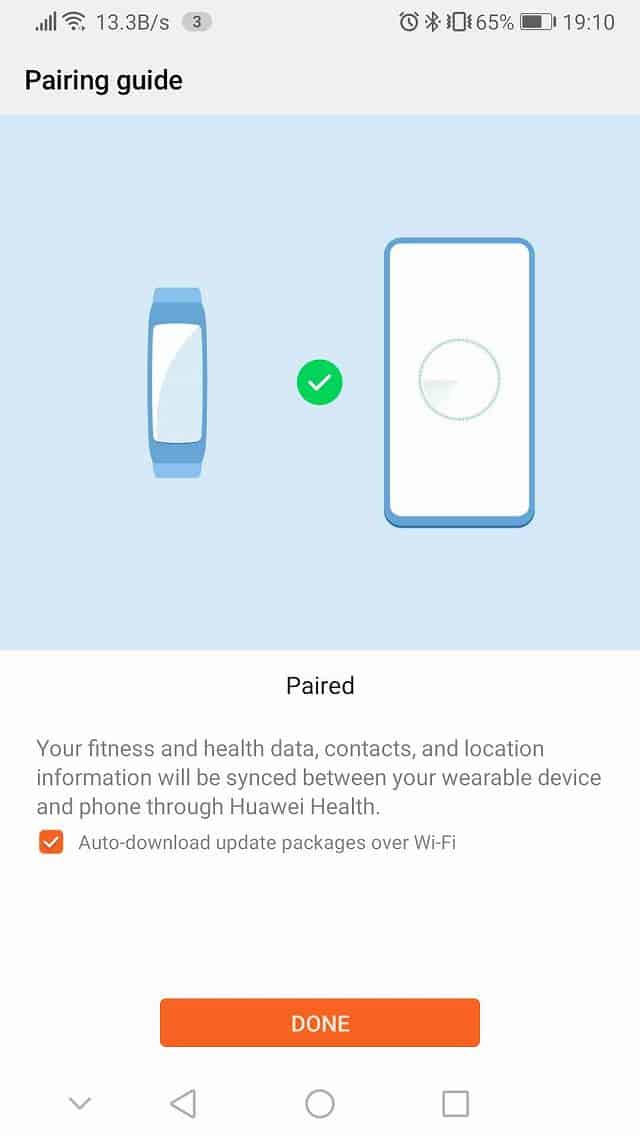 HUAWEI HealthでHUAWEI Band 3 をペアリング完了する画像
