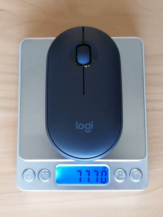 logicool Pebble M350 の重量計測画像