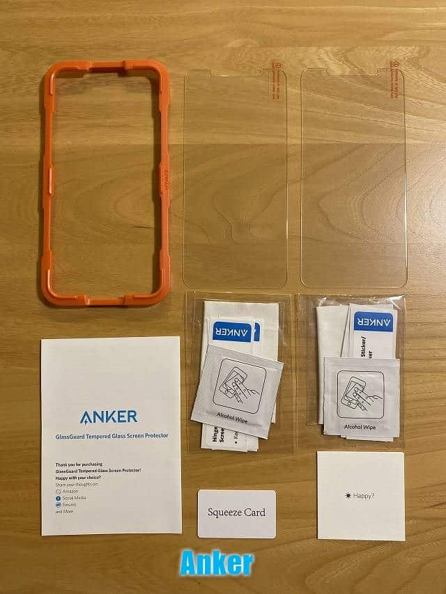 Anker GlassGuard の内容物一覧画像