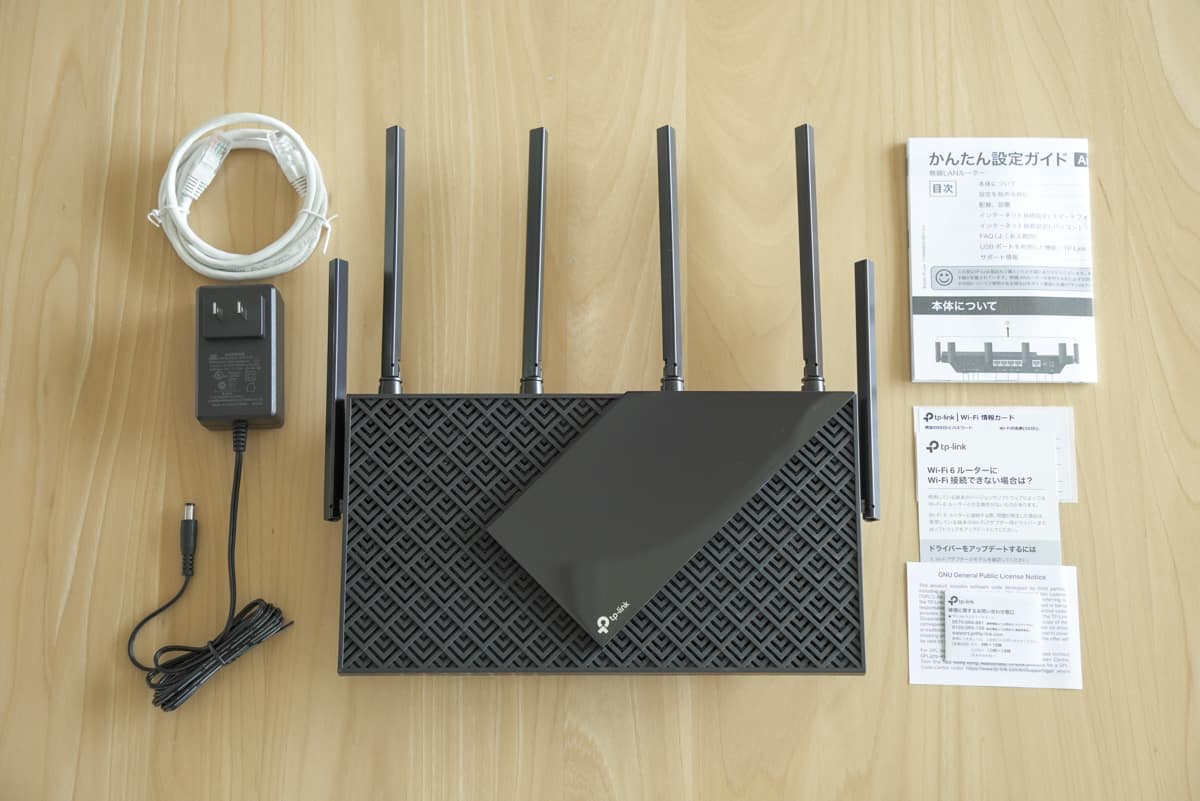 TP-Link Archer AX73 の内容物一覧の画像