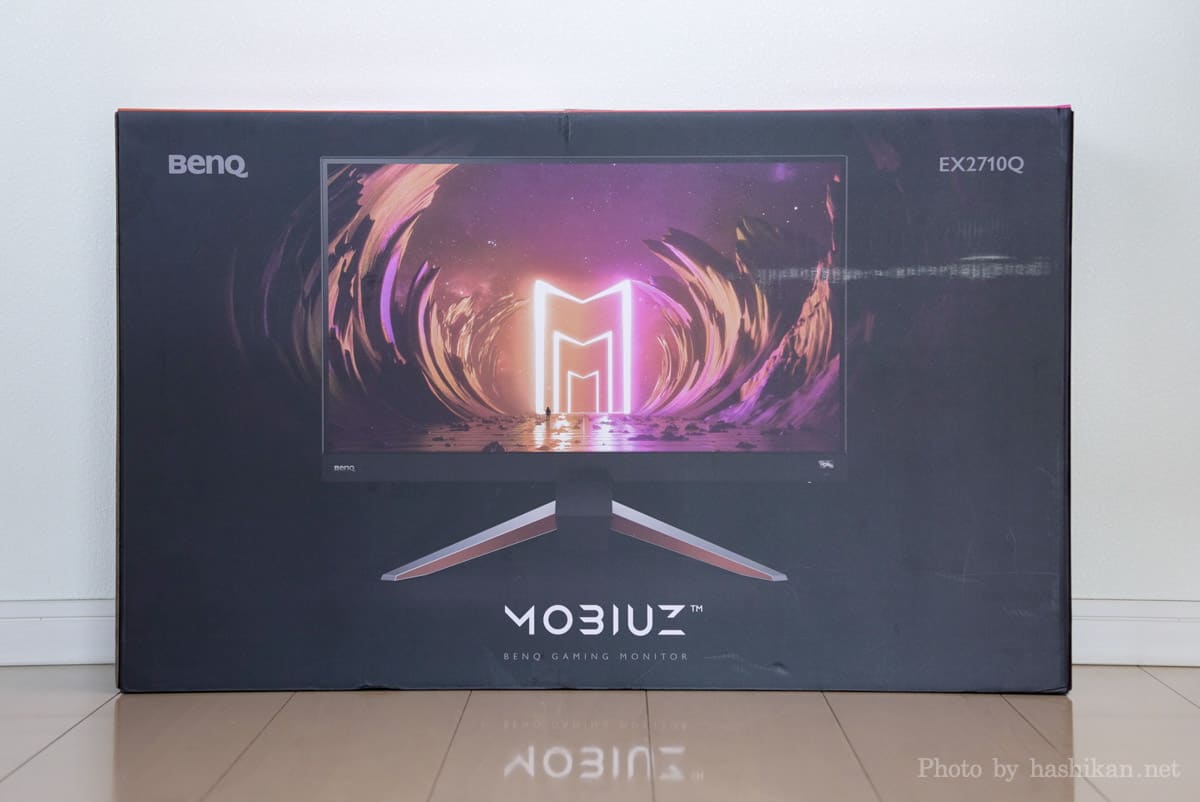 BenQ MOBIUZ EX2710Q の外箱の裏側の画像